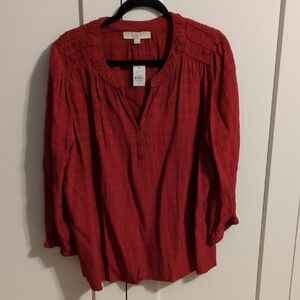 NWT LOFT Maroon Blouse